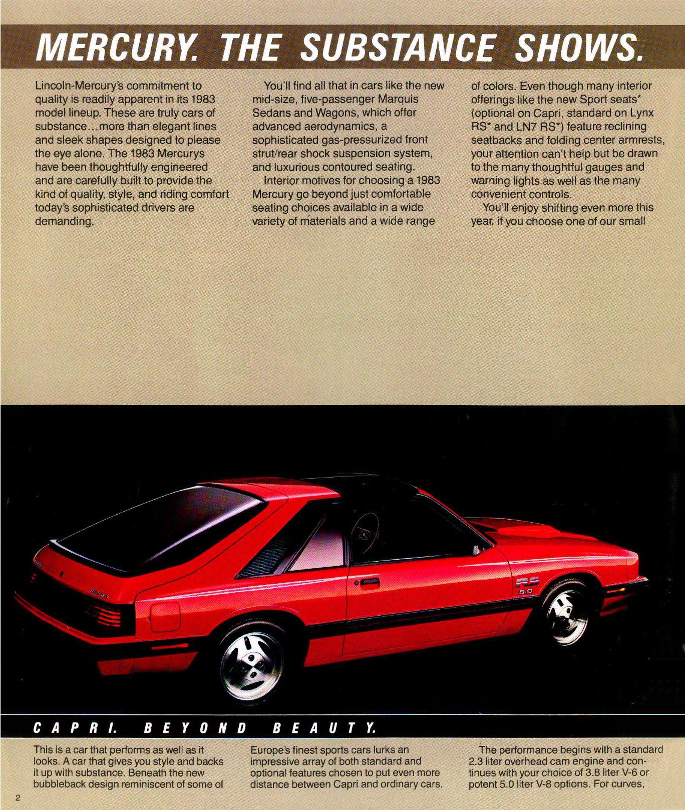 1983 Mercury Full-Line Brochure Page 5